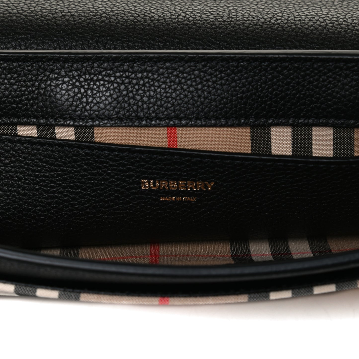 Grainy Calfskin Vintage Check Note Crossbody Bag Black