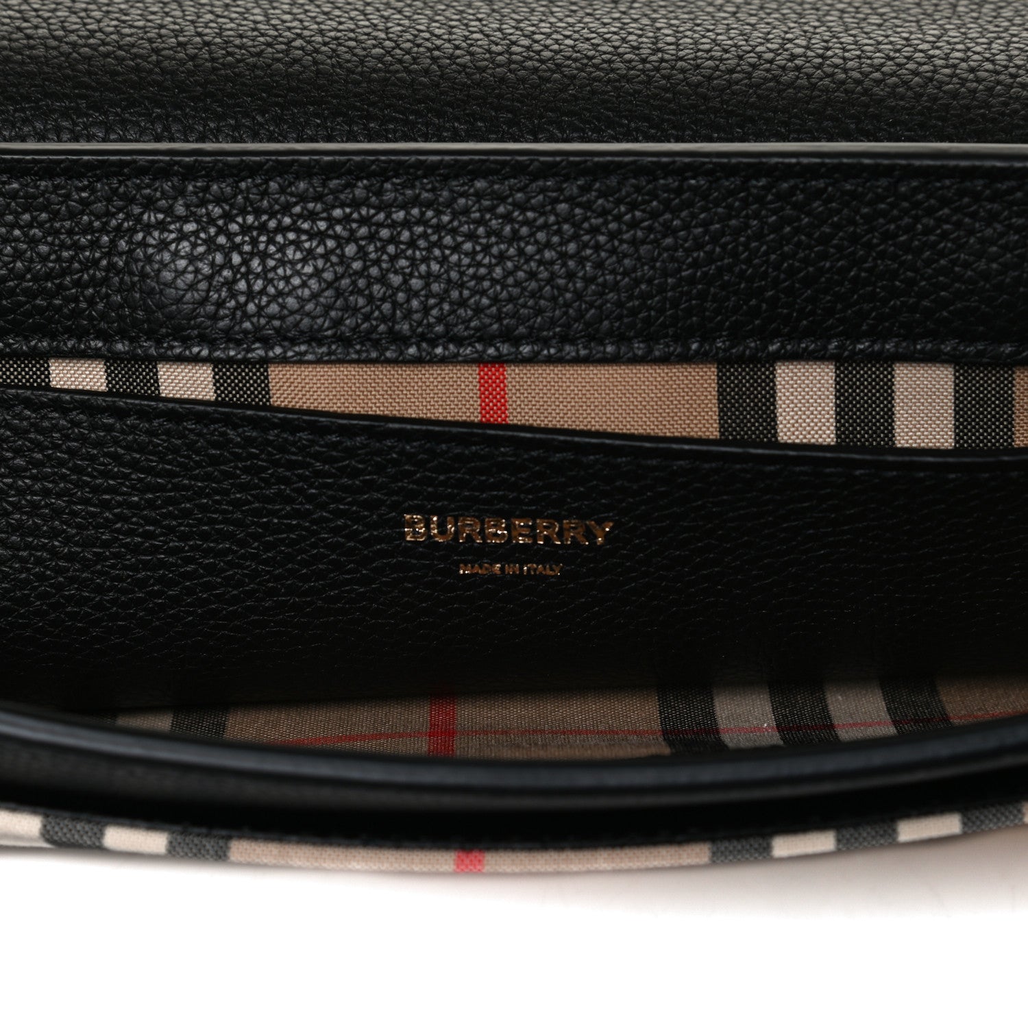 Burberry Grainy Calfskin Vintage Check Note Crossbody Bag Black 6 of 10