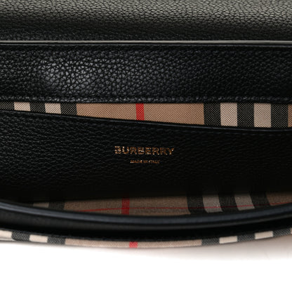 Burberry Grainy Calfskin Vintage Check Note Crossbody Bag Black 6 of 10