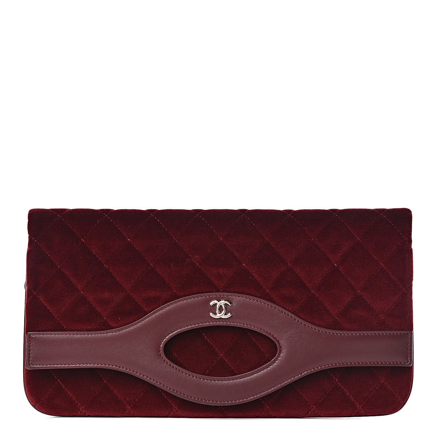 Chanel Velvet Lambskin Large 31 Pouch Burgundy 1 of 7
