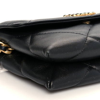 Chanel Lambskin Quilted Chanel 19 Flap Clutch Black 10 of 12