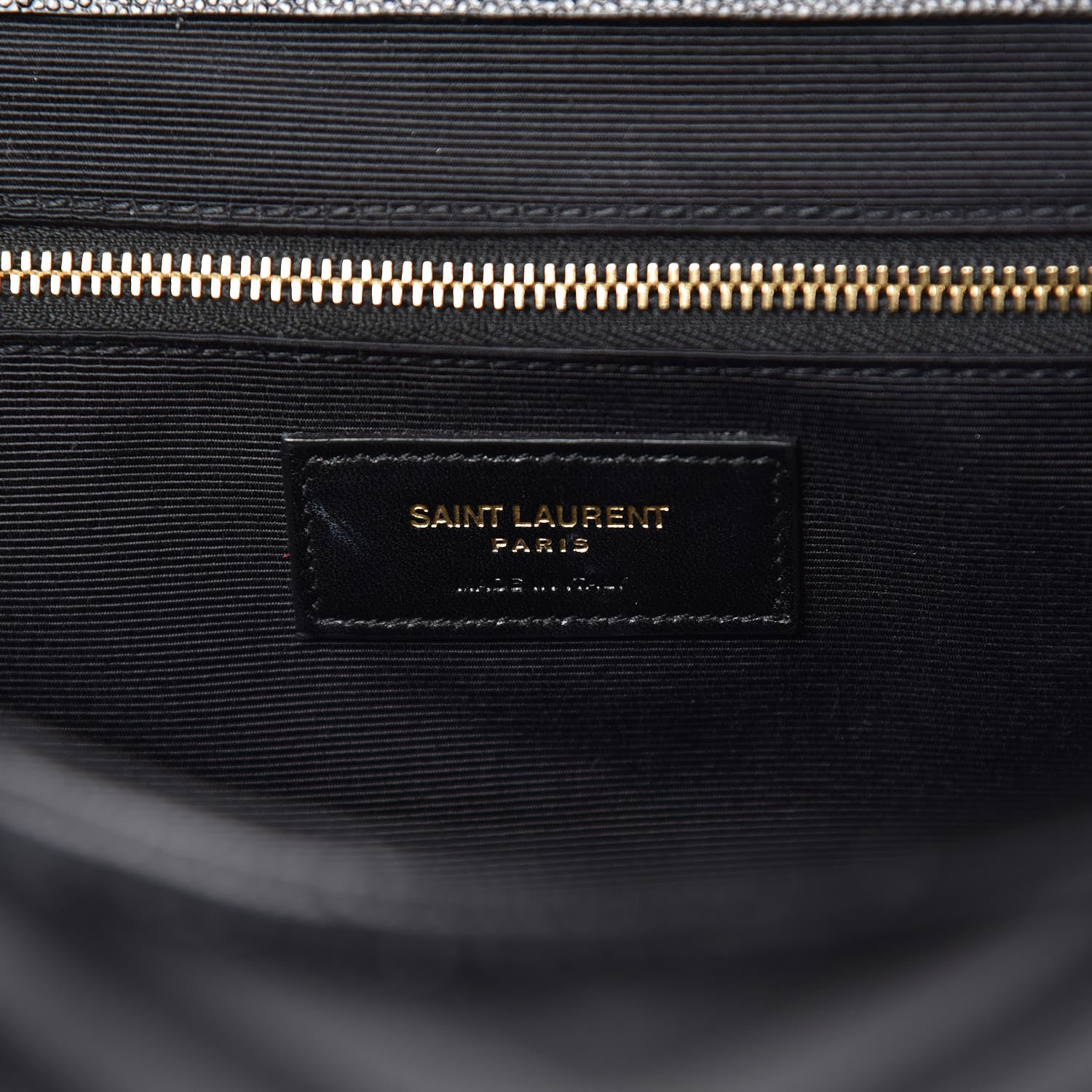 Saint Laurent Grain De Poudre Matelasse Chevron Large Monogram Satchel Black 6 of 9
