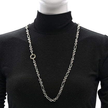 David Yurman Sterling Silver 18K Yellow Gold Figaro Link Toggle Necklace 32" 2 of 4