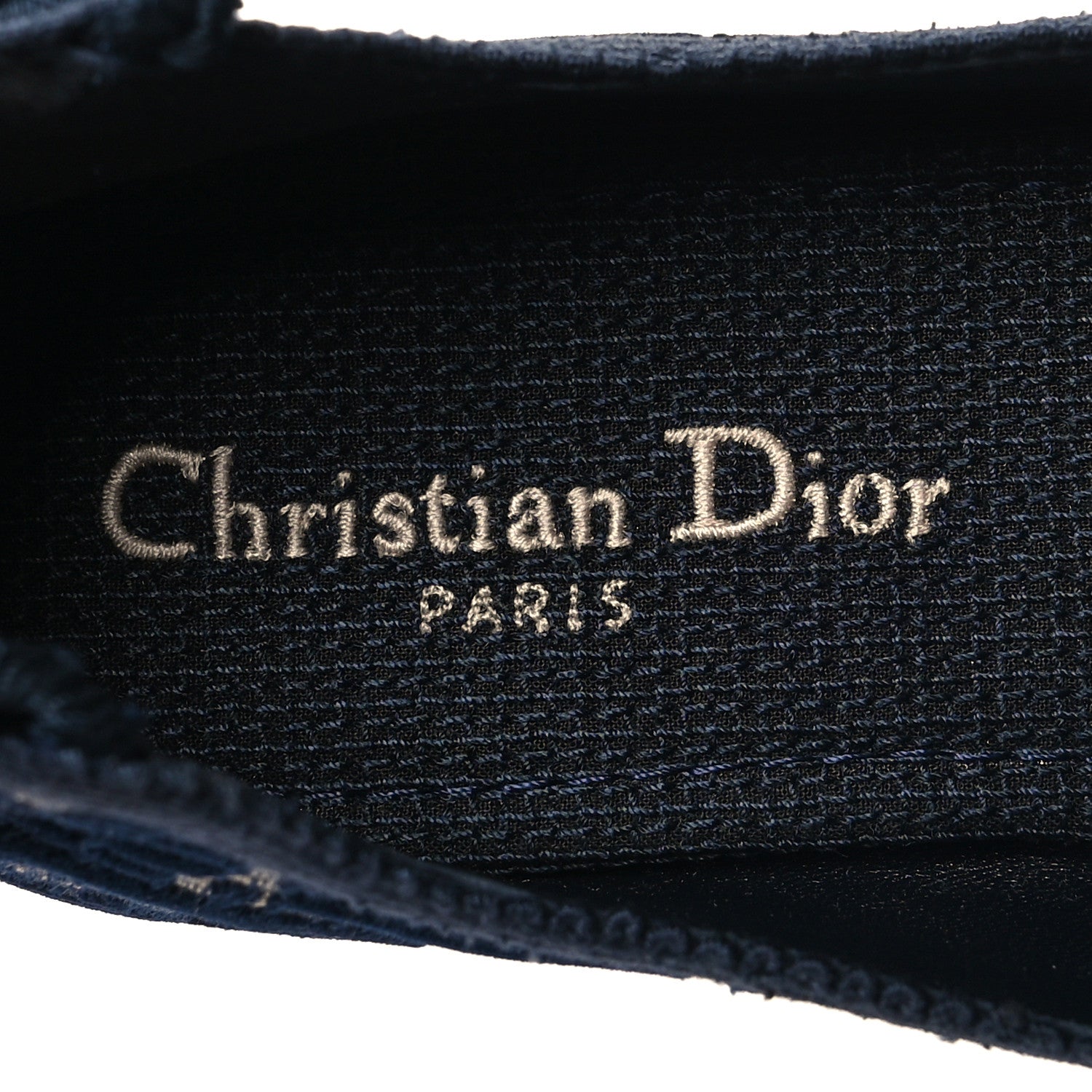 Christian Dior Velvet Oblique Poeme Laced Ballerina Flats 36.5 Blue 8 of 9