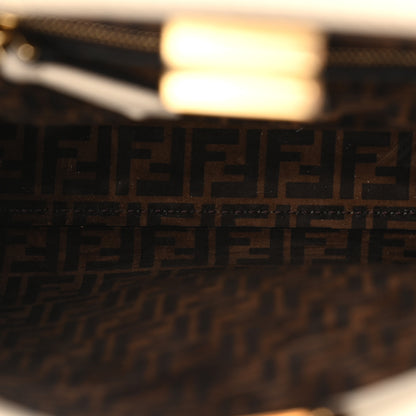 Fendi Vitello Seta Suede FF Mini Peekaboo Iconic Satchel Uovo Sigaro Marrone 6 of 10