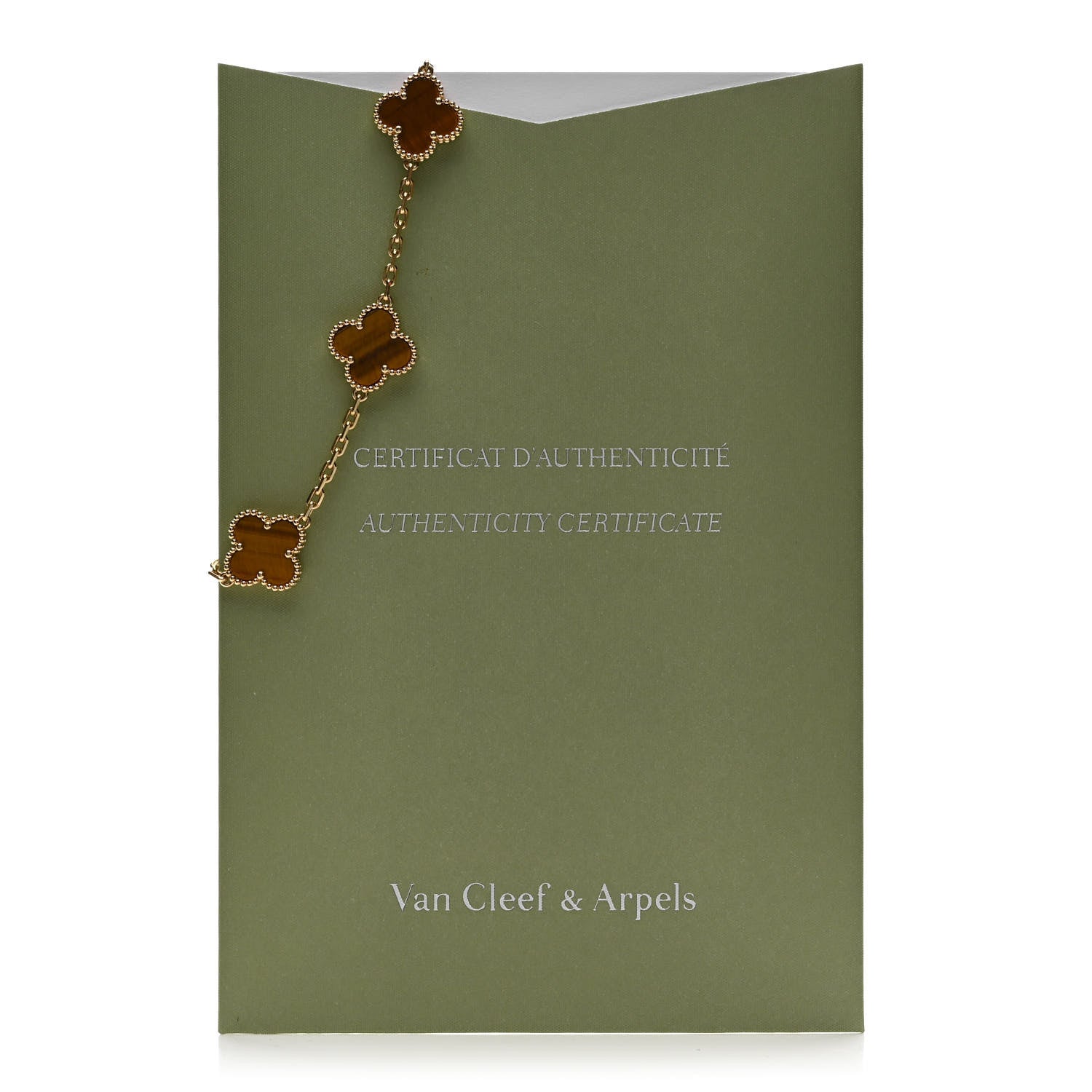 Van Cleef & Arpels 18K Yellow Gold Tiger Eye 5 Motifs Vintage Alhambra Bracelet 2 of 5