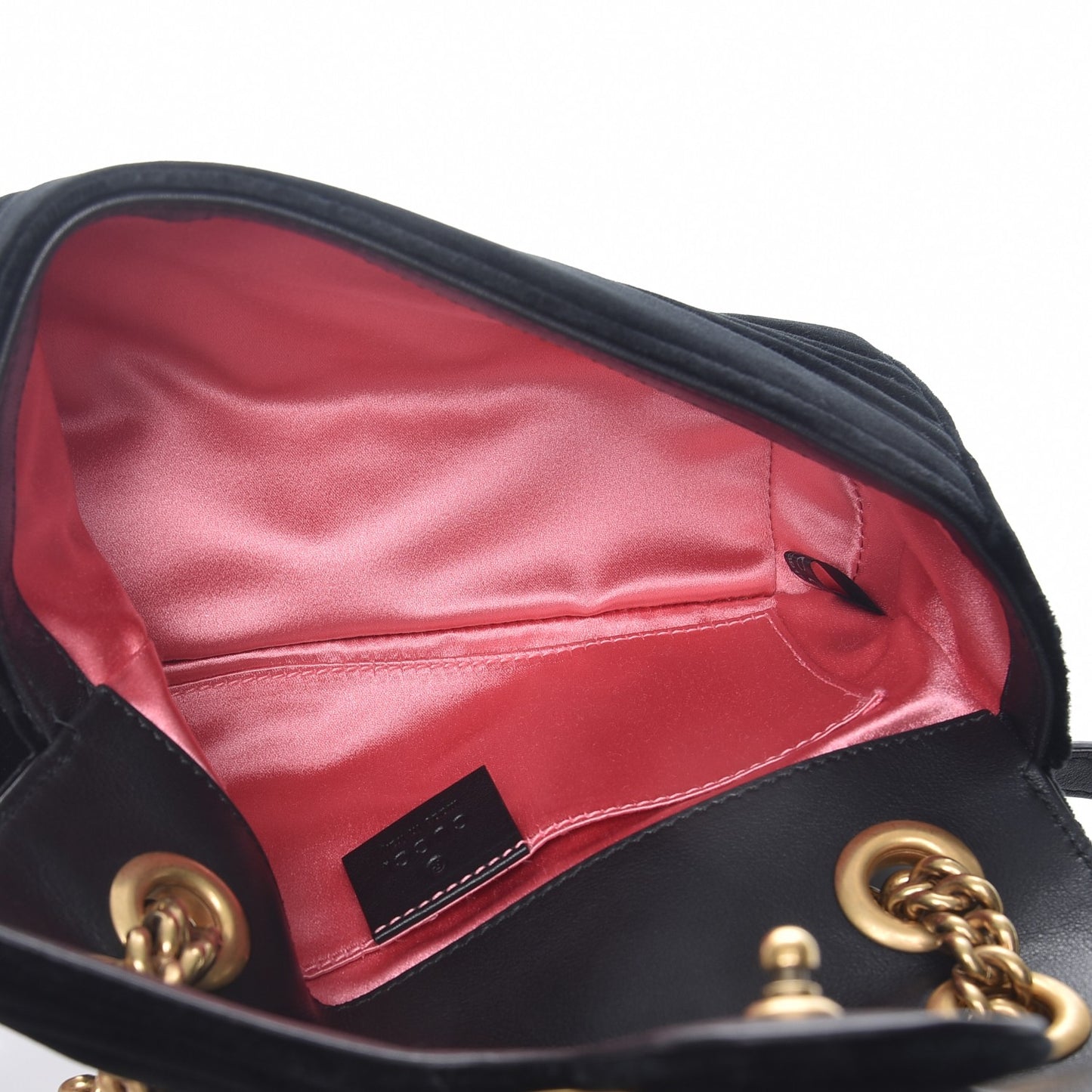 Velvet Matelasse Mini GG Marmont Shoulder Bag Black