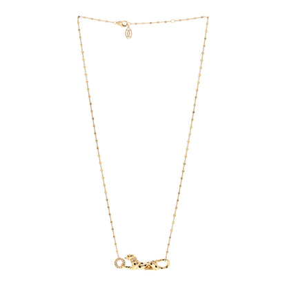 Cartier 18K Yellow Gold Diamond Tsavorite Black Lacquer Panthere De Cartier Necklace 3 of 5