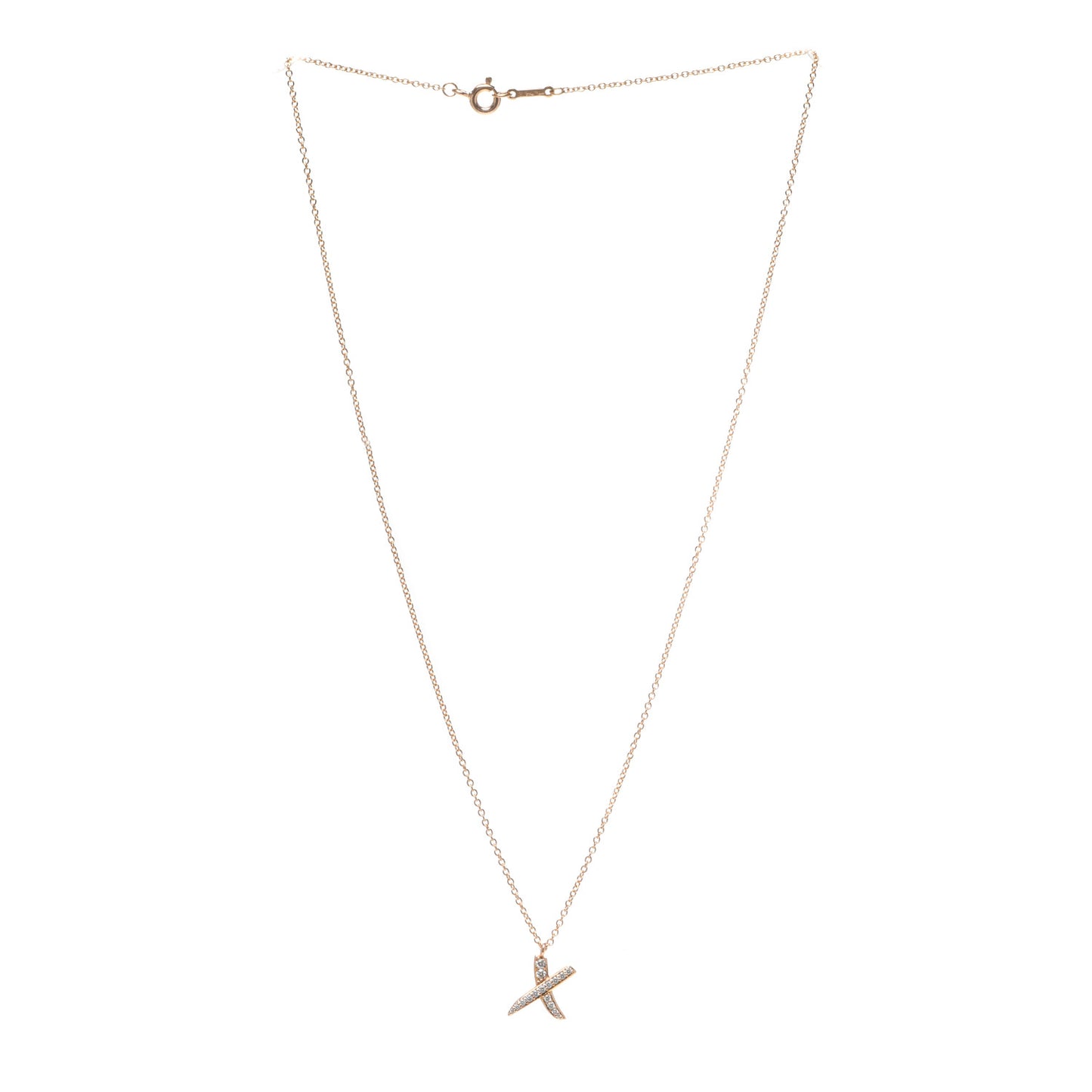 18K Rose Gold Diamond Paloma Picasso Graffiti X Pendant Necklace
