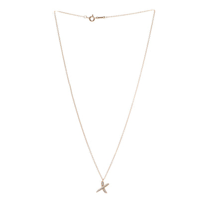 Tiffany 18K Rose Gold Diamond Paloma Picasso Graffiti X Pendant Necklace 3 of 5