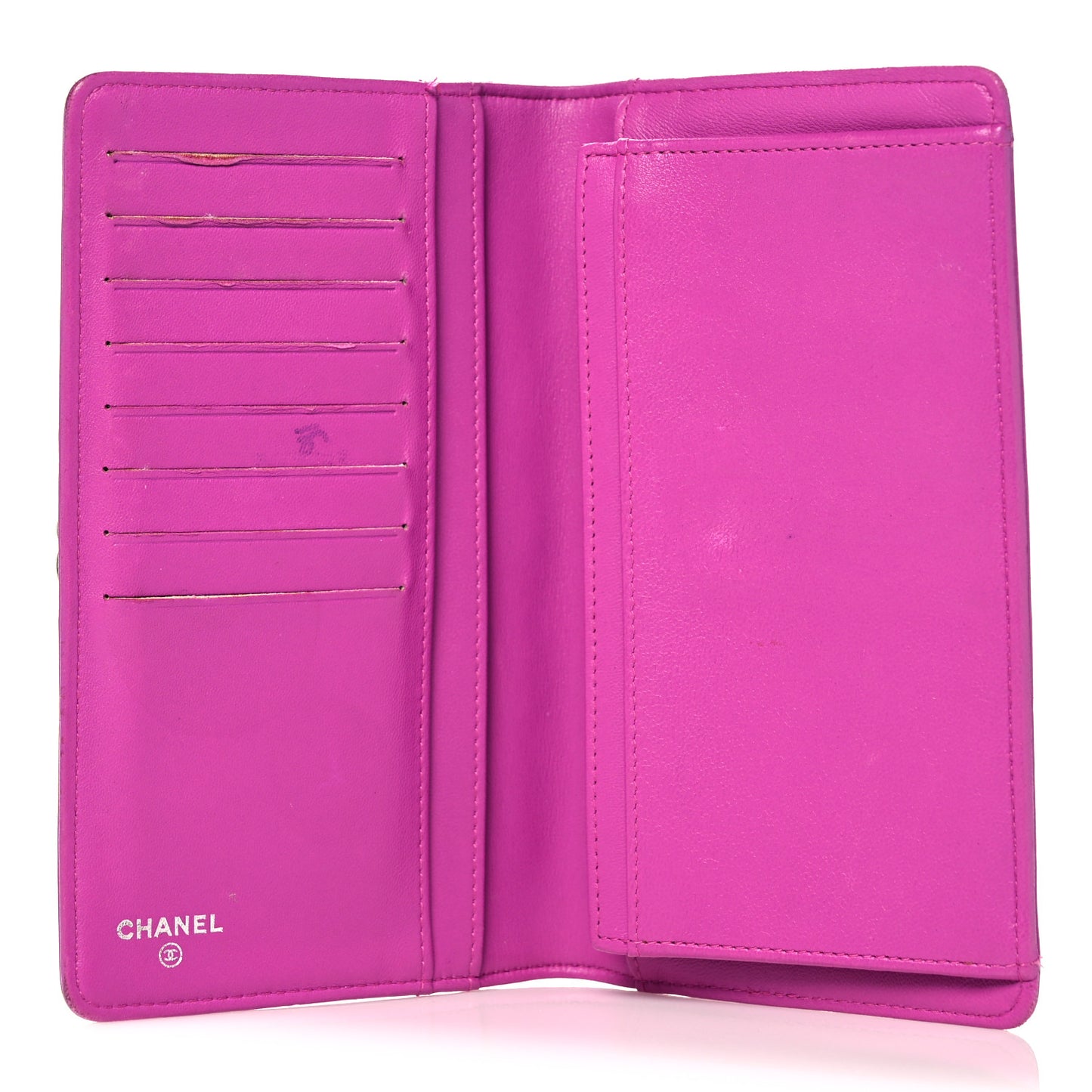 Lambskin Quilted Boy Yen Wallet Pink