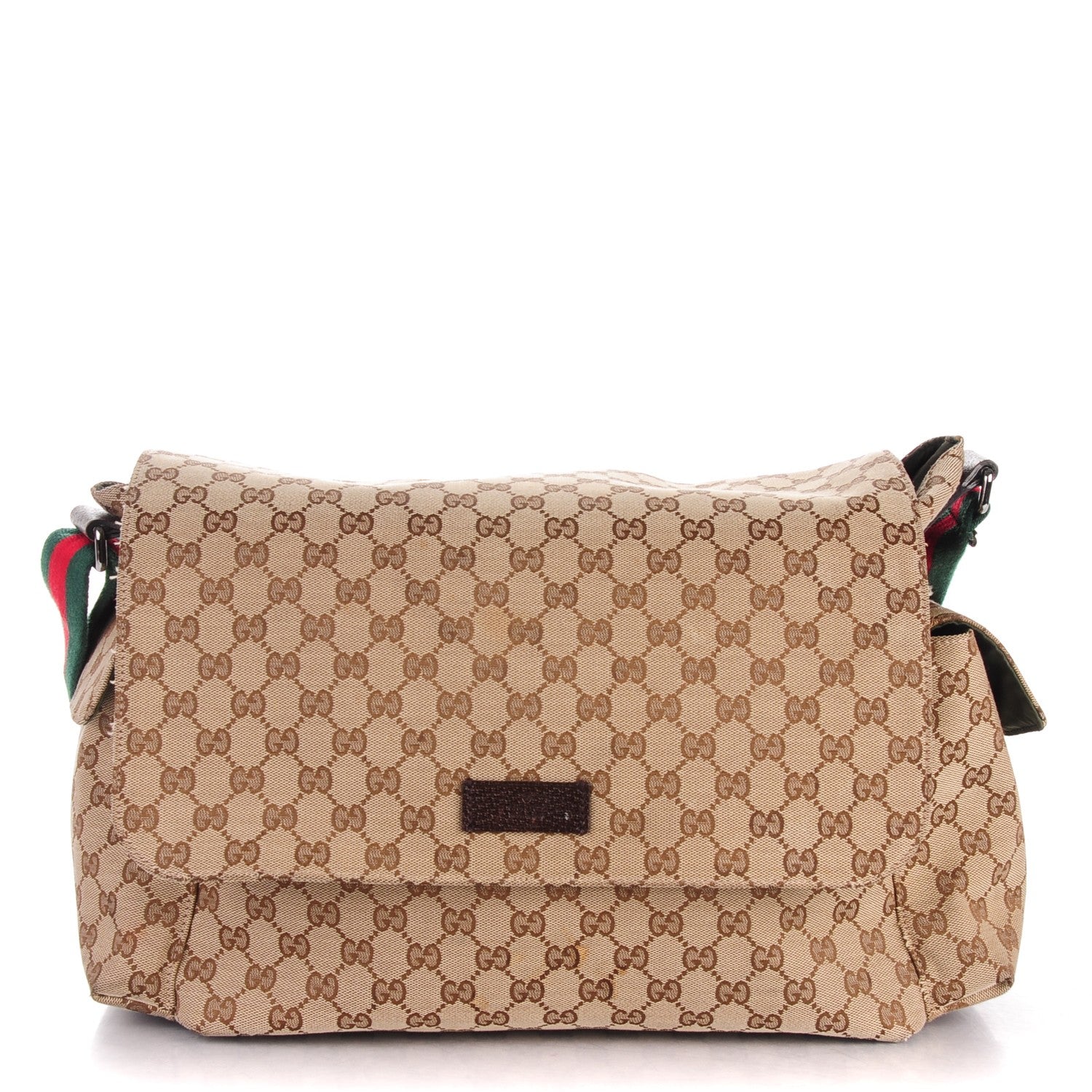 Gucci Monogram Web Messenger Diaper Bag Brown 1 of 12