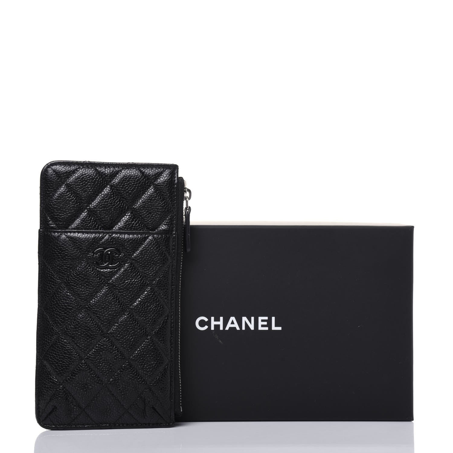 Chanel Caviar Quilted Classic Flat Wallet Pouch So Black 15 of 15