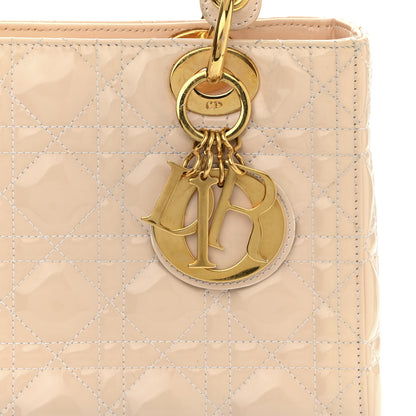 Christian Dior Patent Cannage Medium Lady Dior Beige 7 of 10