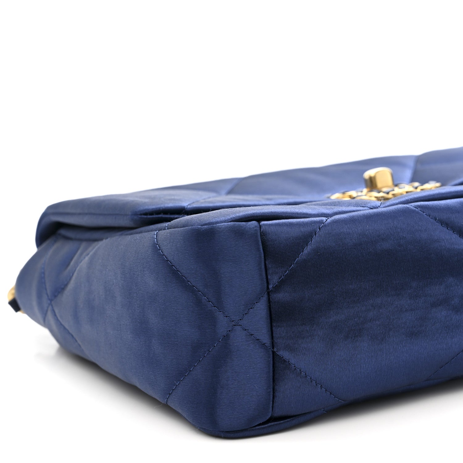 Chanel Satin Quilted Medium Chanel 19 Flap Blue 9 of 11