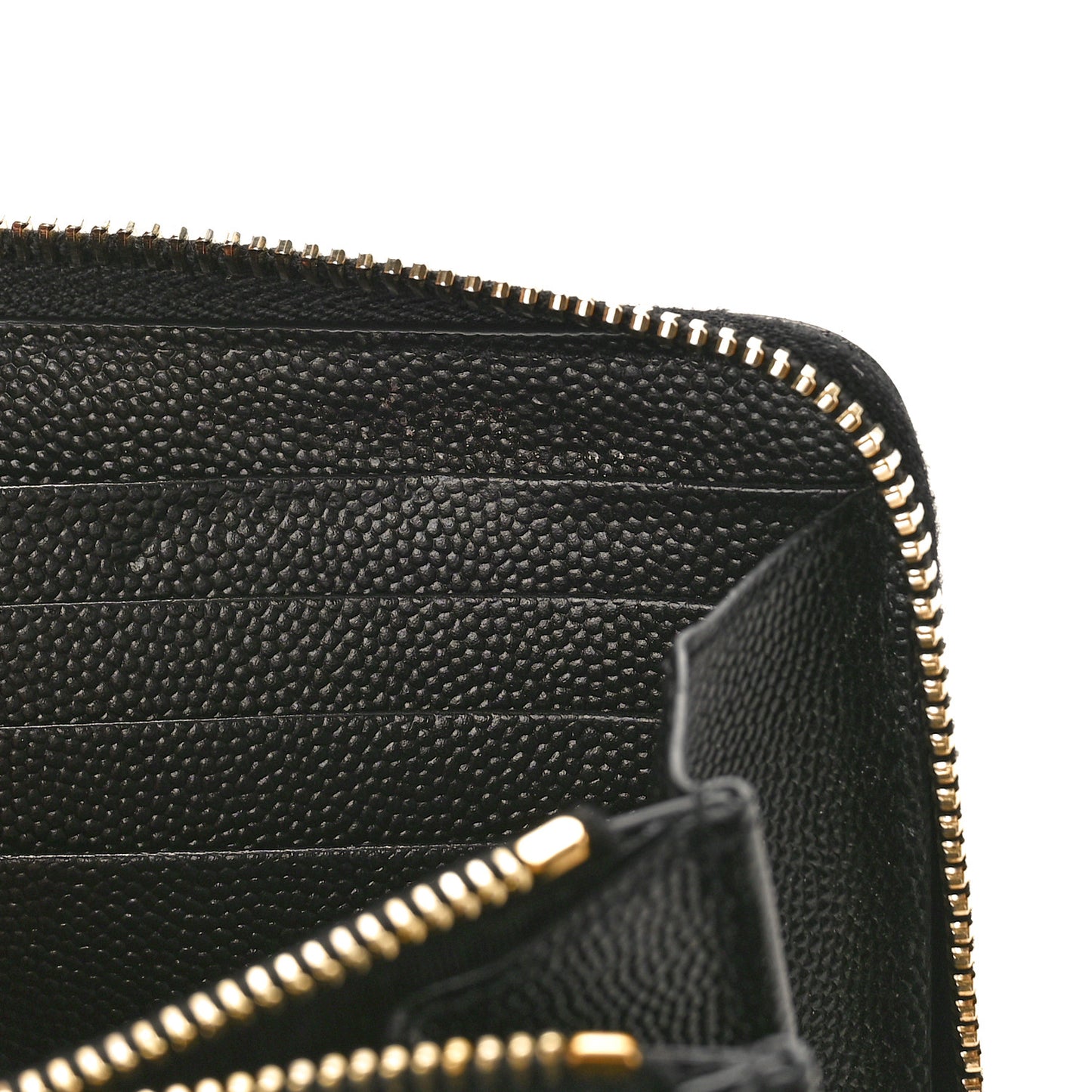 Grain De Poudre Matelasse Chevron Monogram Zip Around Wallet Black