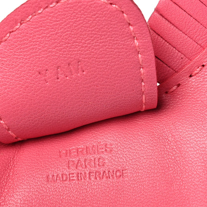 Hermes Milo Lambskin Grigri Rodeo Horse Bag Charm MM Rose Azalee 3 of 4