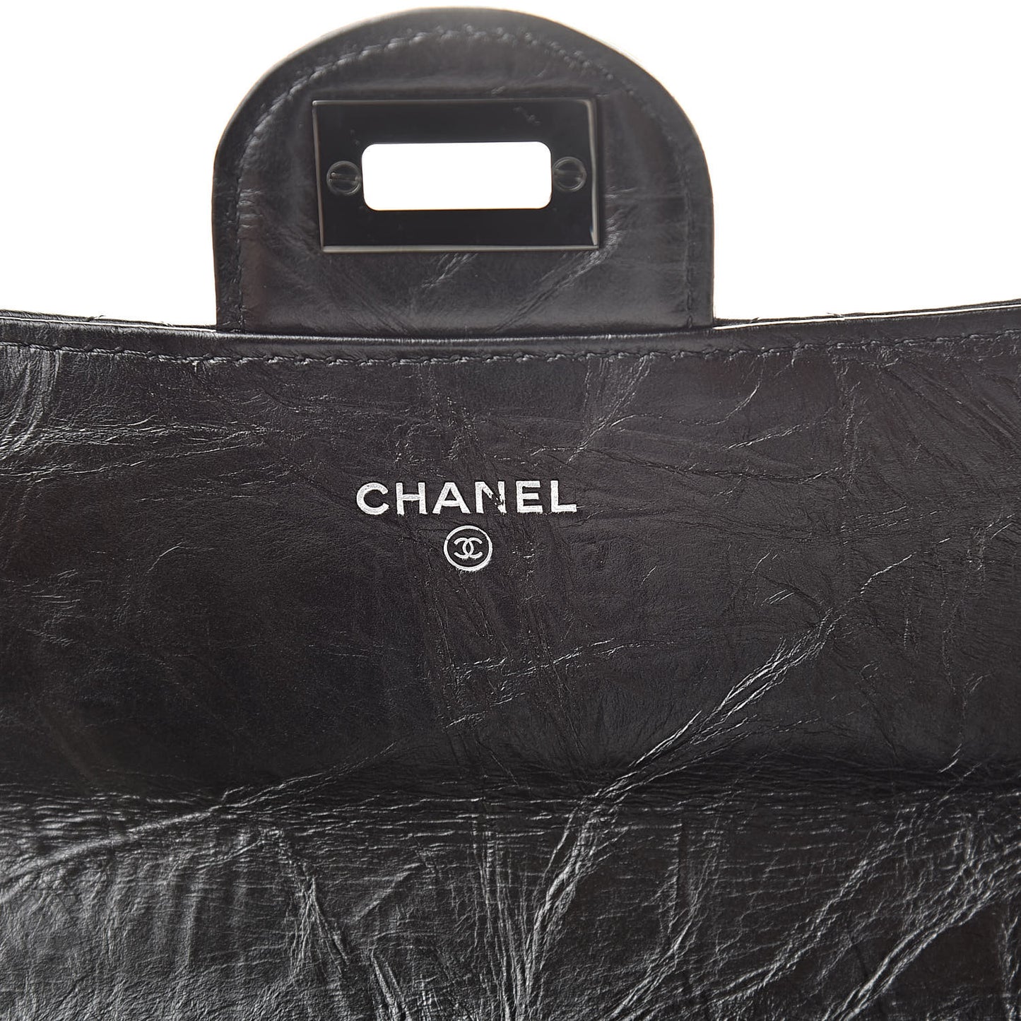 Aged Calfskin Quilted 2.55 Reissue Flap Wallet So Black