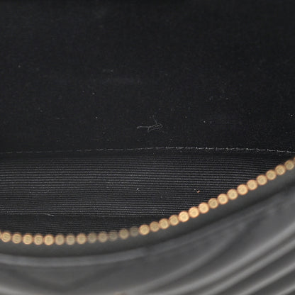 Saint Laurent Calfskin Matelasse Chevron Monogram A5 Wristlet Black 10 of 11
