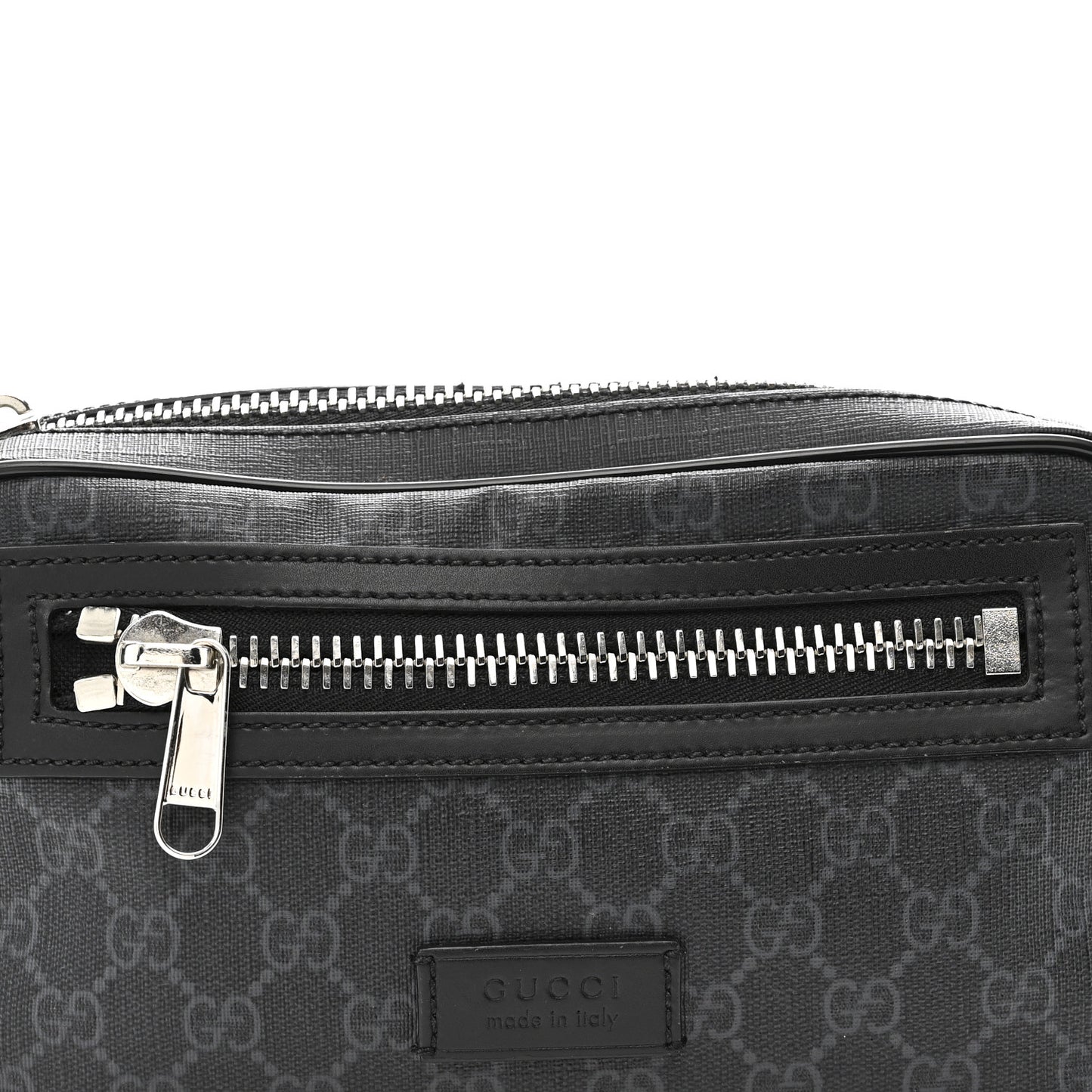 Soft GG Supreme Monogram Web Belt Bag Black Grey