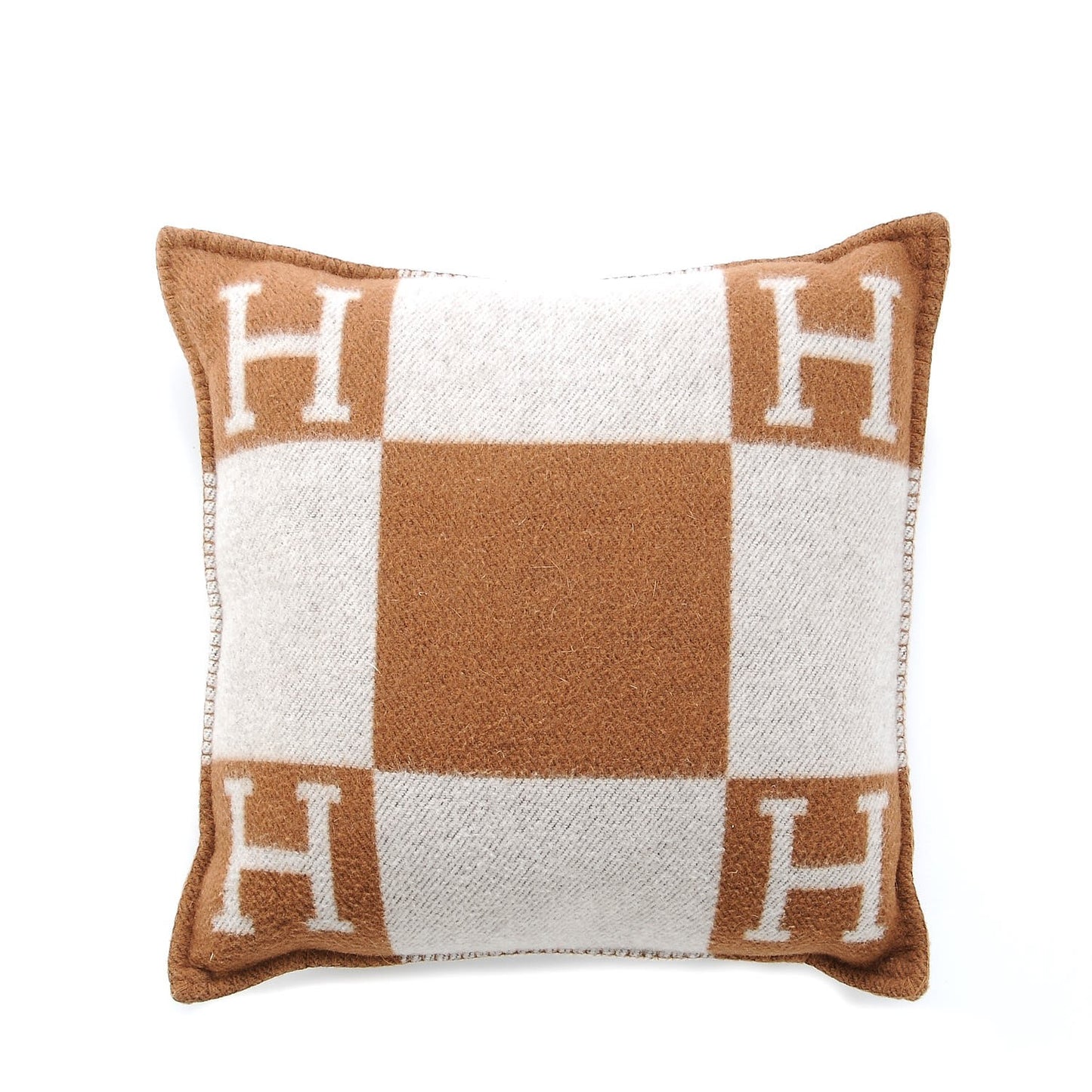 Wool Cashmere Avalon Pillow PM Ecru Camel