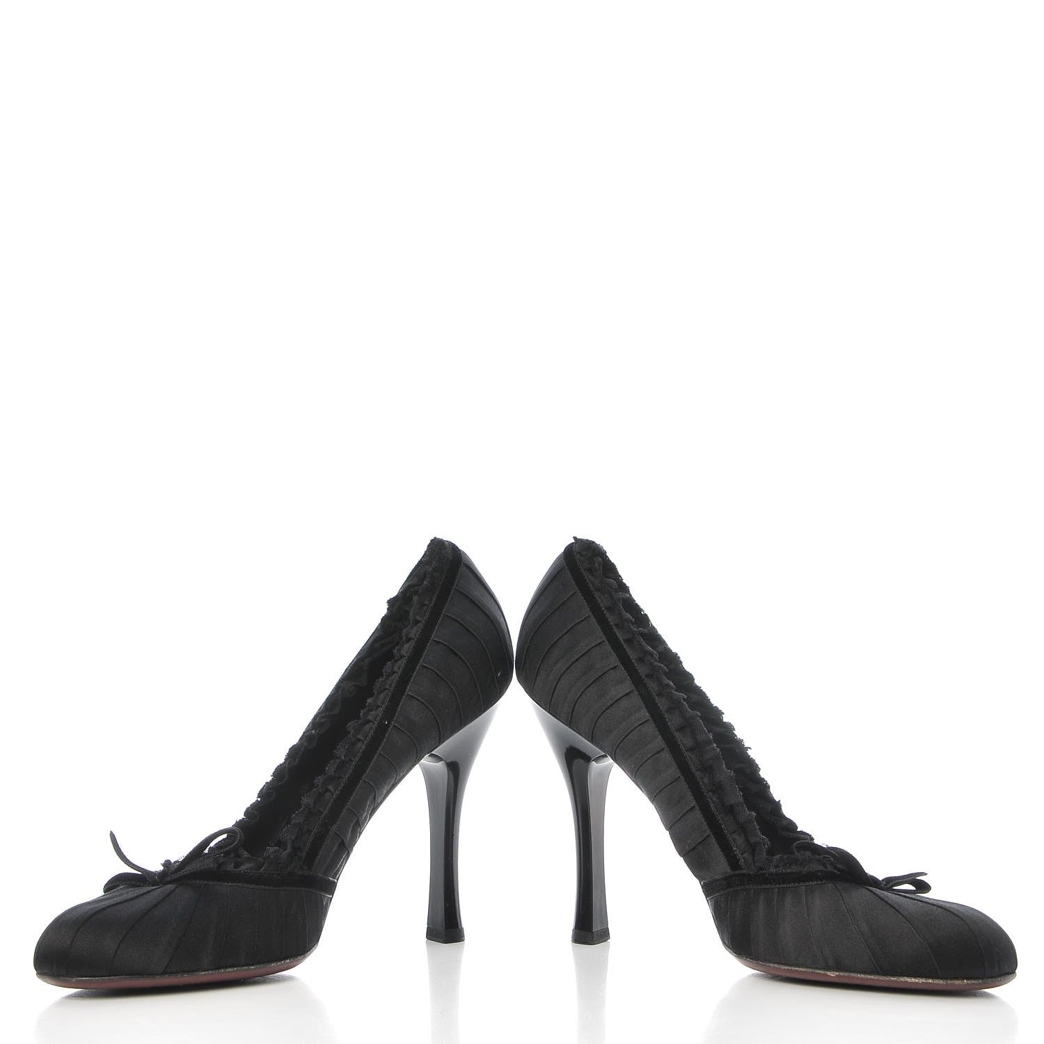 Louis Vuitton Satin Balmoral Pumps 40 Black 6 of 10