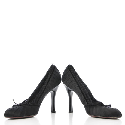 Louis Vuitton Satin Balmoral Pumps 40 Black 6 of 10
