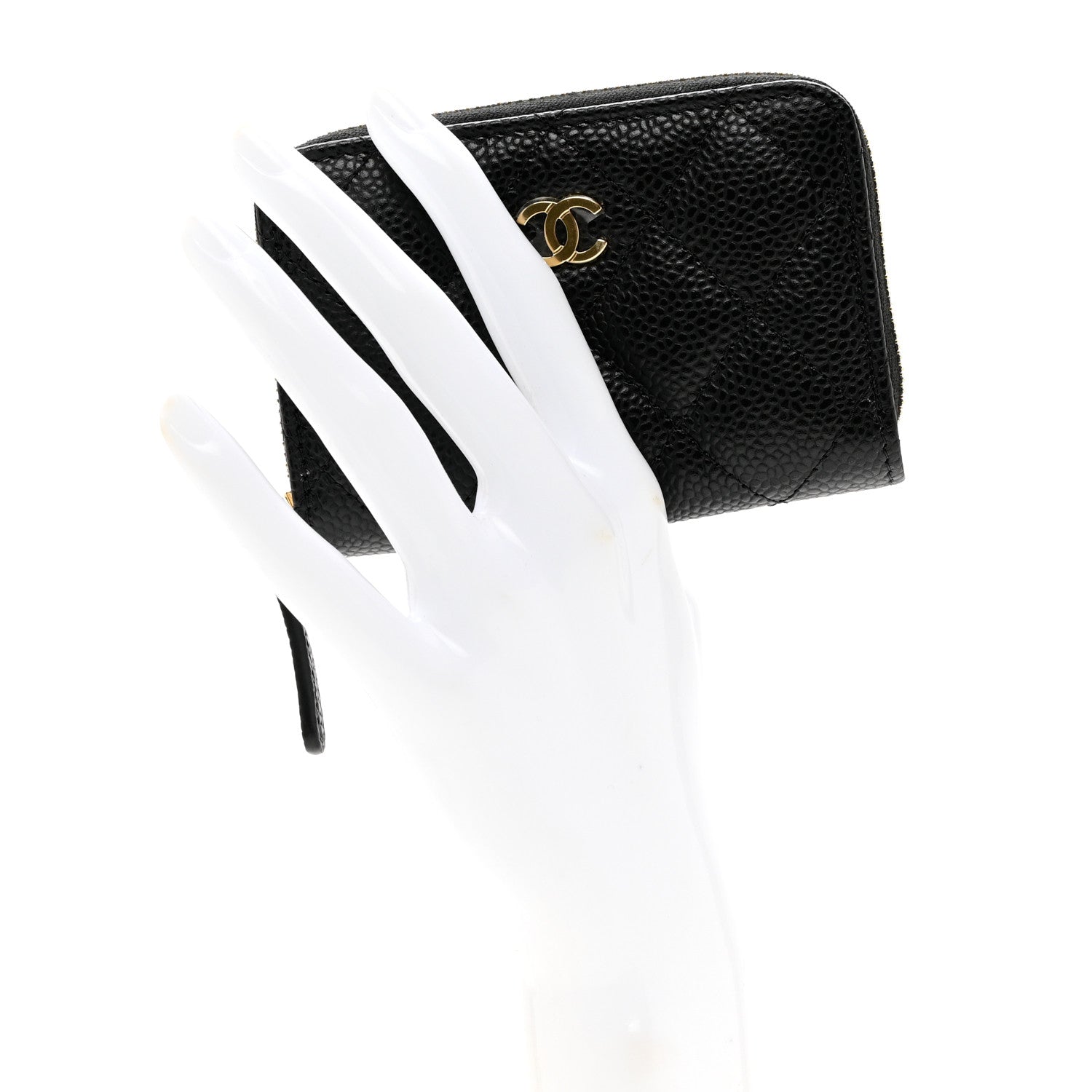 Chanel Caviar Quilted Zip Coin Purse Black 2 of 7