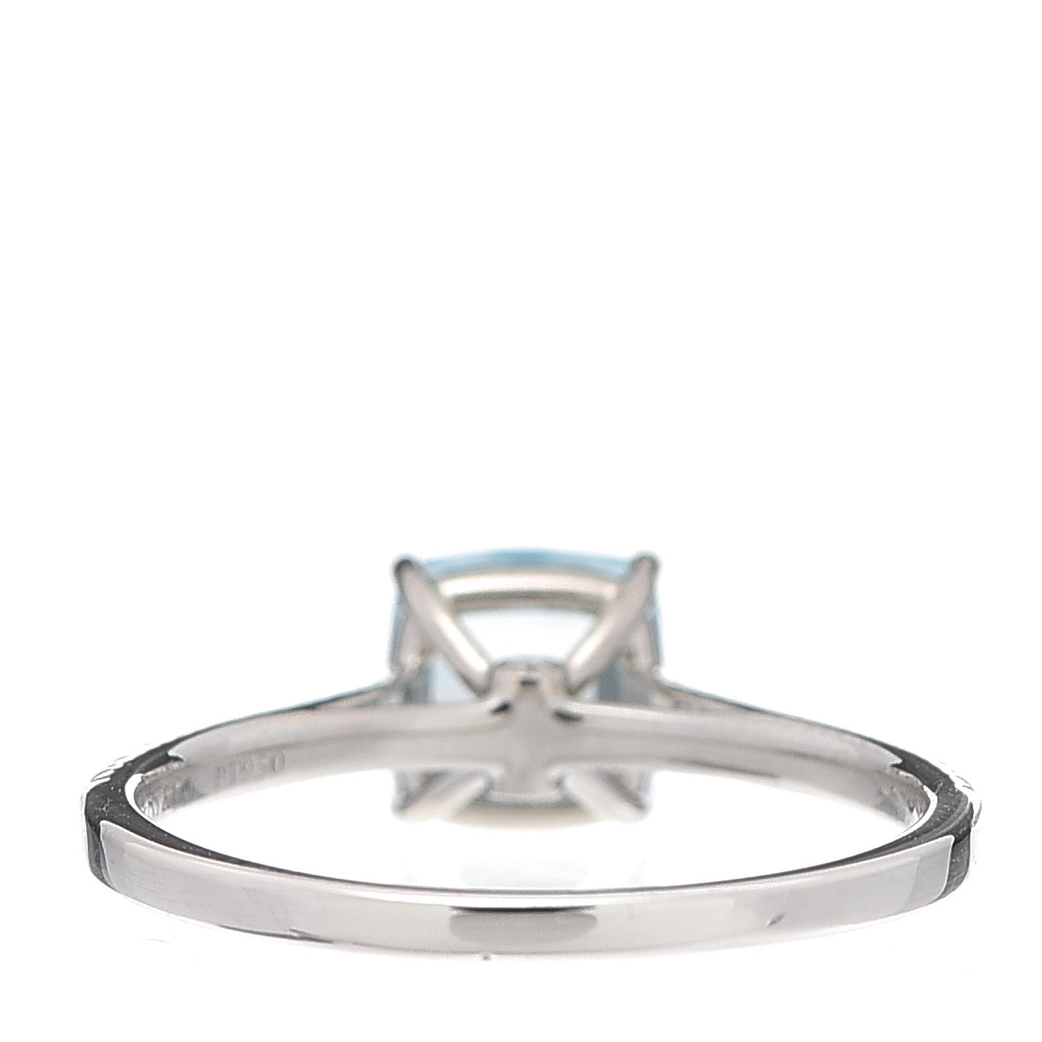 Tiffany Platinum Diamond Aquamarine 1.00ct Legacy Ring 54 7 4 of 6