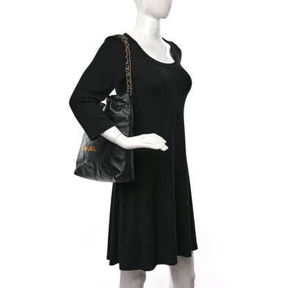 Chanel Shiny Calfskin Quilted Small Chanel 22 Black 2 of 10