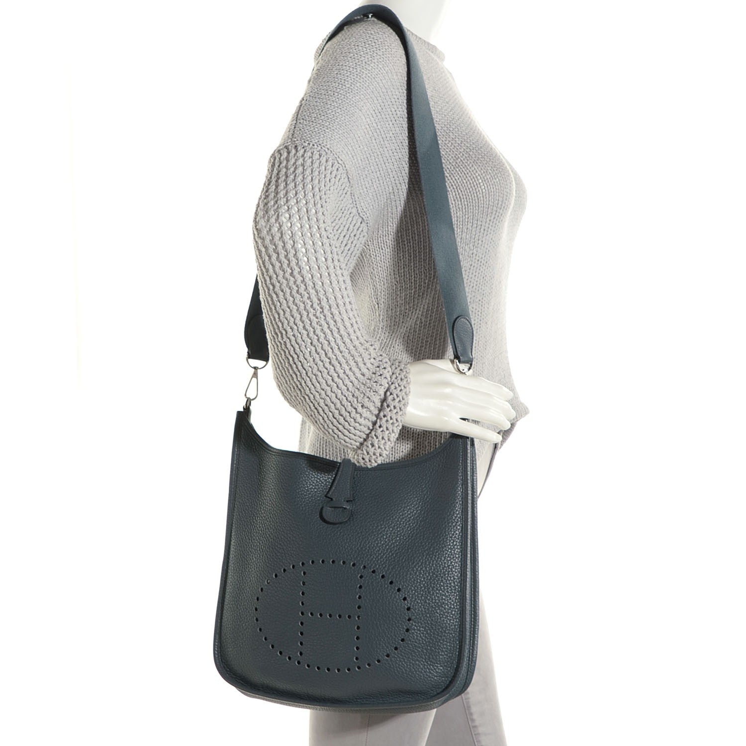 Hermes Taurillon Clemence Evelyne PM Bleu Orage 16 of 28