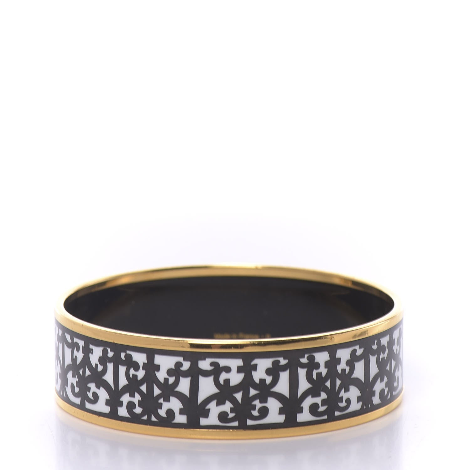 Hermes Enamel Printed Wide Balcons du Guadalquivir Bracelet 65 Black 3 of 6