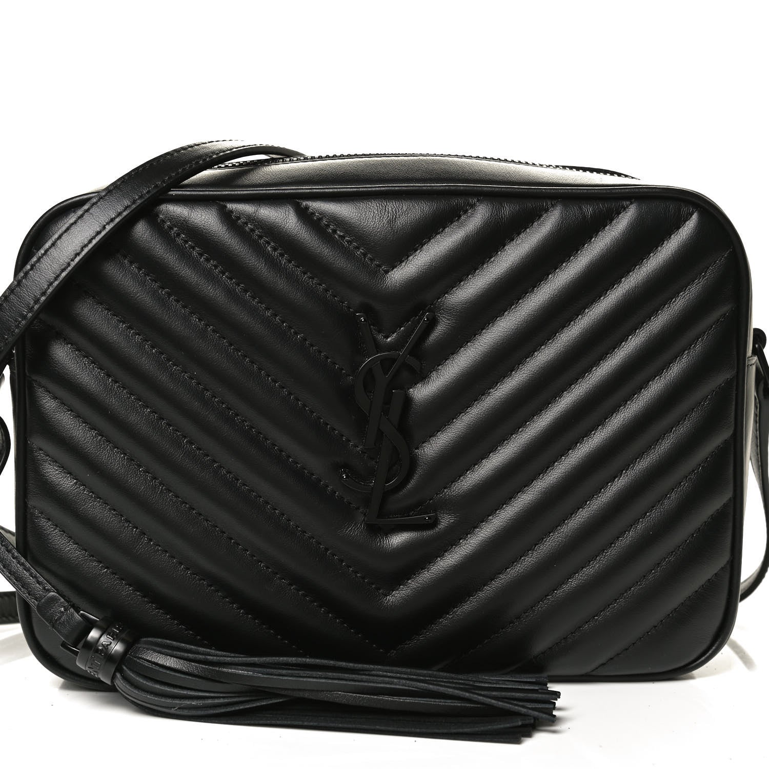 Saint Laurent Calfskin Matelasse Monogram Lou Camera Bag Black 8 of 11