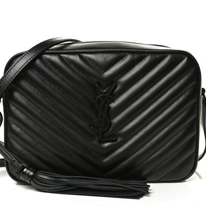 Saint Laurent Calfskin Matelasse Monogram Lou Camera Bag Black 8 of 11