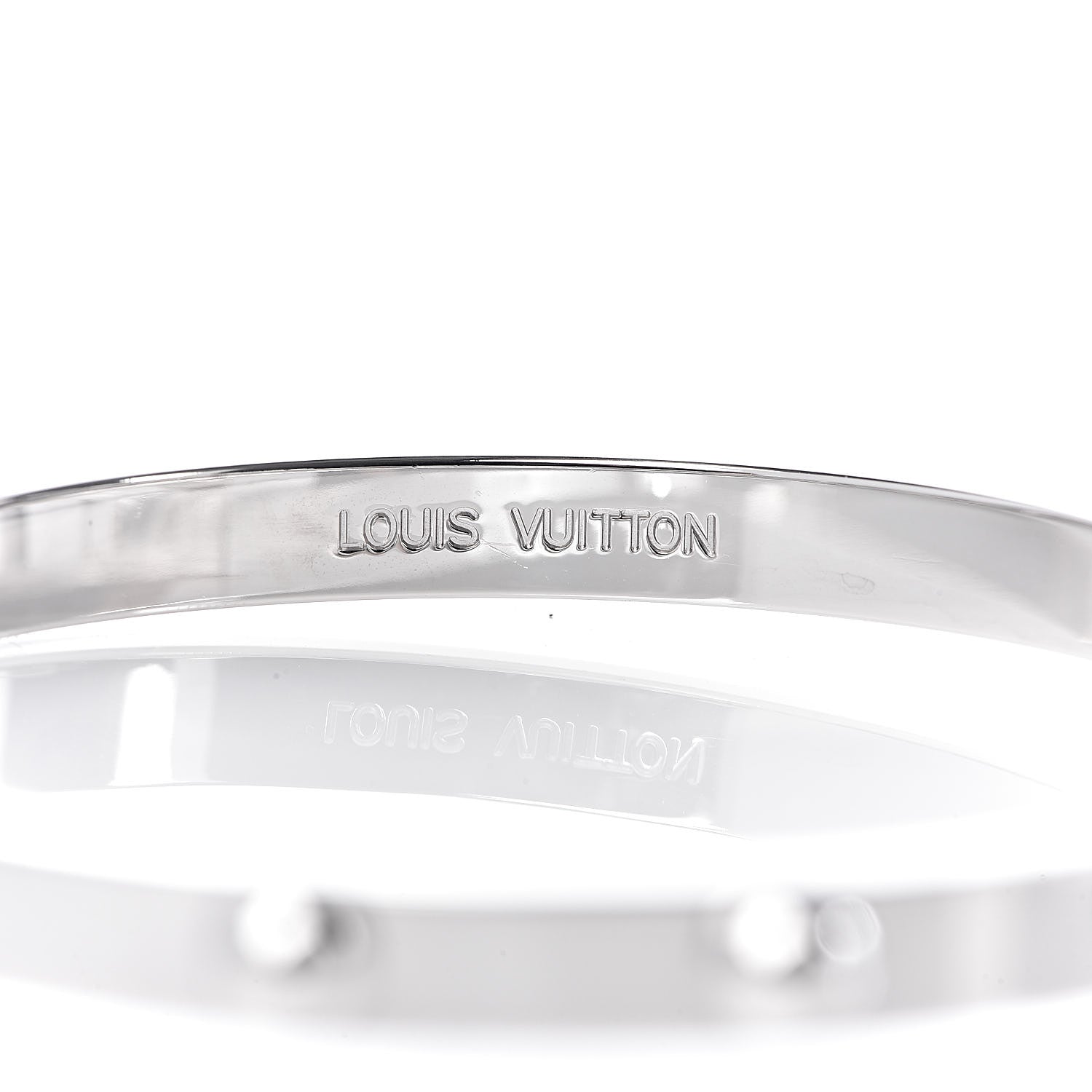 Louis Vuitton 18K White Gold Diamond Clous Bracelet 17 4 of 7
