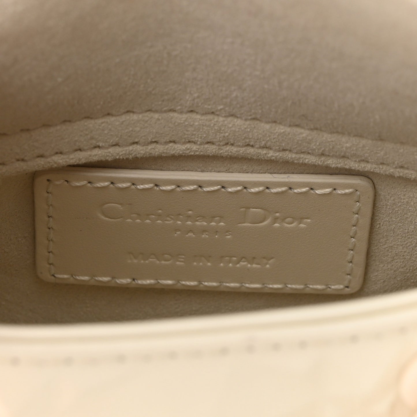 Calfskin Cannage Diamond Micro Lady Dior Latte