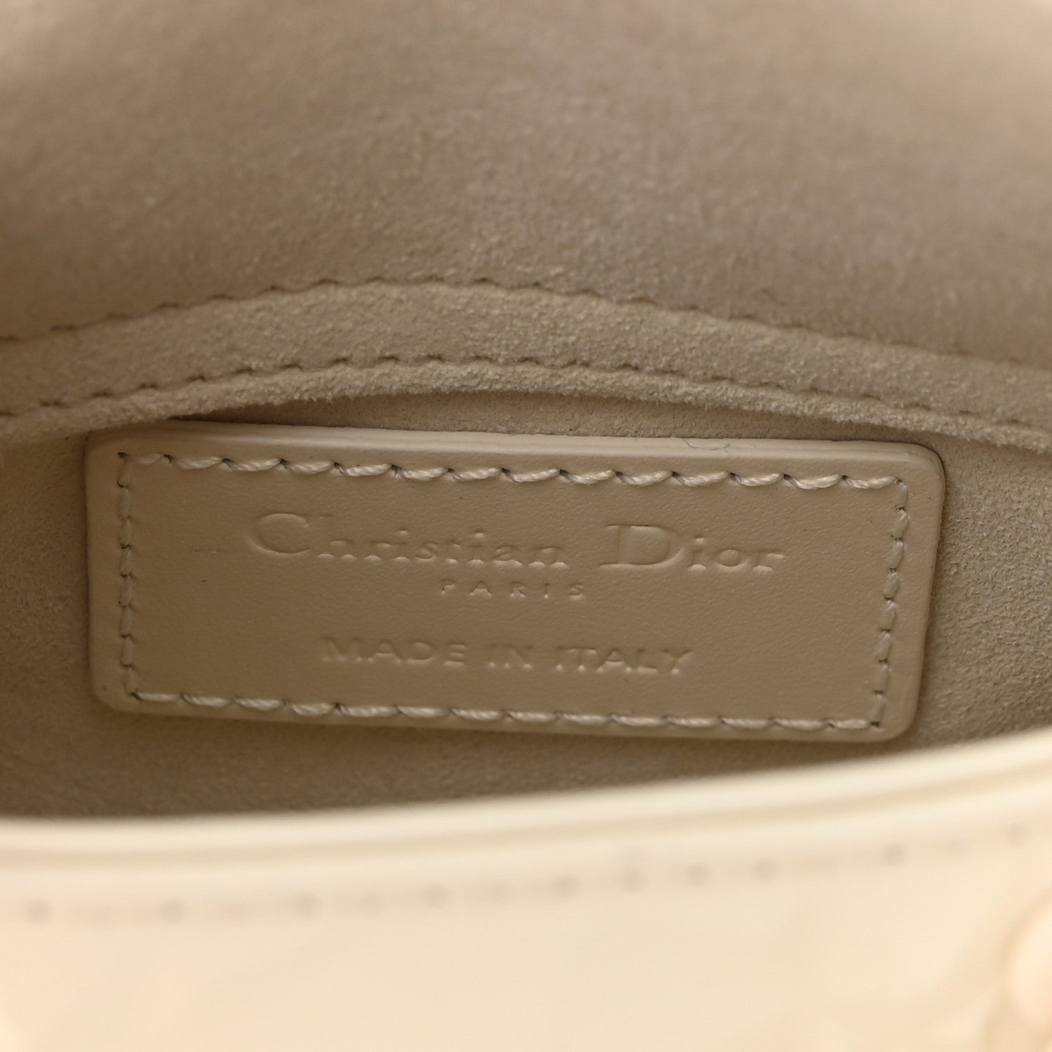 Christian Dior Calfskin Cannage Diamond Micro Lady Dior Latte 6 of 10