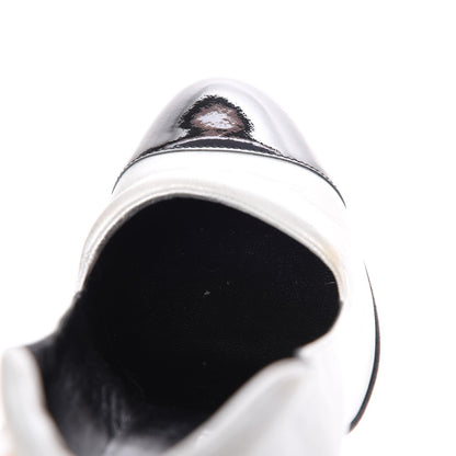 Chanel Metallic Lambskin Patent Cap Toe CC Pumps 39.5 Silver Black 14 of 19
