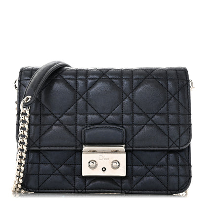 Christian Dior Metallic Calfskin Cannage Miss Dior Promenade Pouch Black 1 of 9
