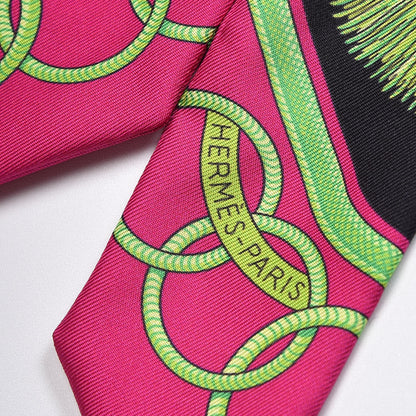Hermes Silk Epaulettes Twilly Noir Fuchsia Multicolor 5 of 6