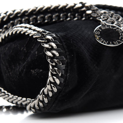 Stella McCartney Velvet Python Embossed Falabella Fold Over Tote Black 7 of 8