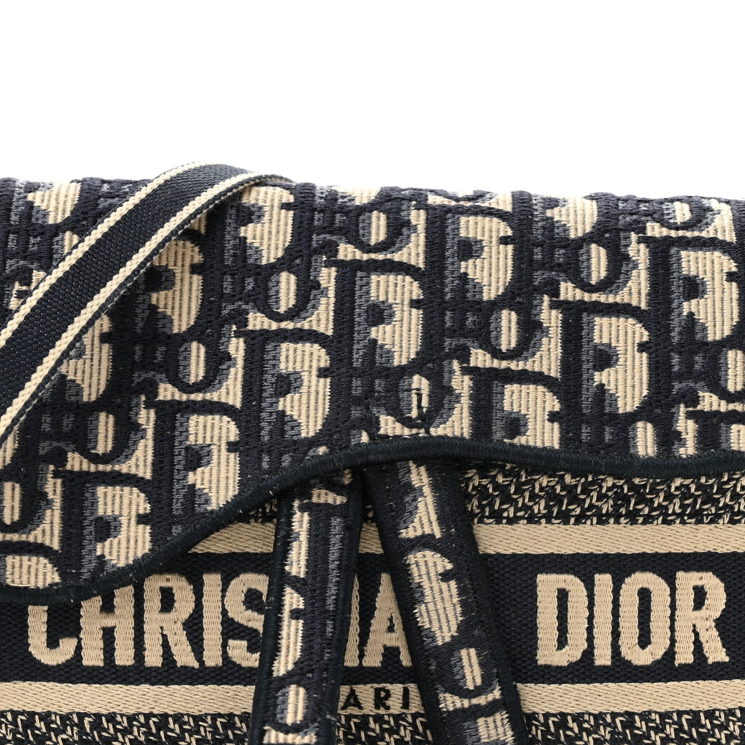 Christian Dior Oblique Slim Saddle Pouch Blue 8 of 10