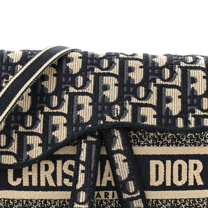 Christian Dior Oblique Slim Saddle Pouch Blue 8 of 10