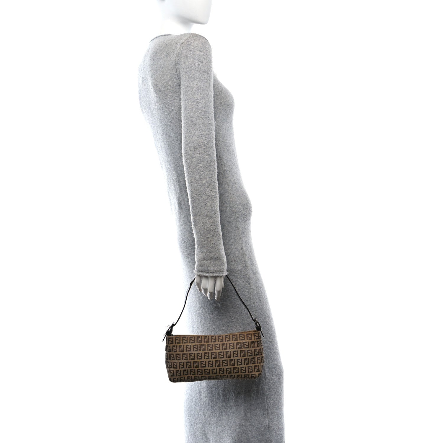 Fendi Zucchino Pochette Dark Brown 2 of 11