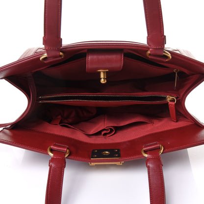 Chanel Lambskin Quilted Boy Shopping Tote Dark Red 5 of 11