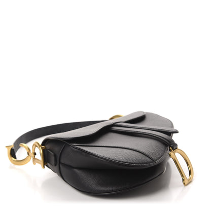 Christian Dior Grained Calfskin Saddle Bag Black 4 of 10