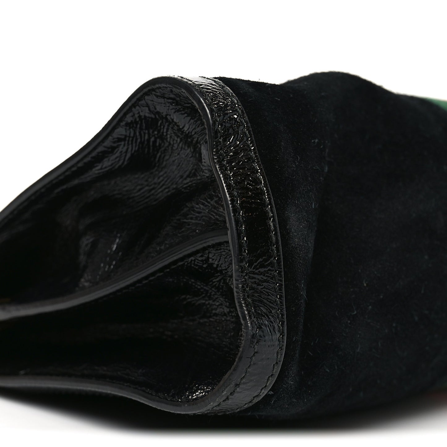 Suede Patent GG Web Medium Ophidia Chain Shoulder Bag Black