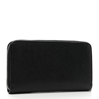 Chanel Caviar CC Small Zip Around Wallet Black Blue Green 3 of 8
