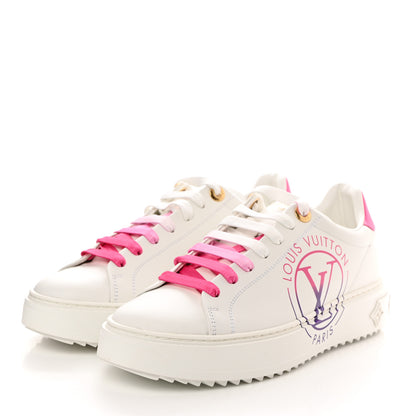 Louis Vuitton Monogram Time Out Sneakers 38 White Pink 3 of 9
