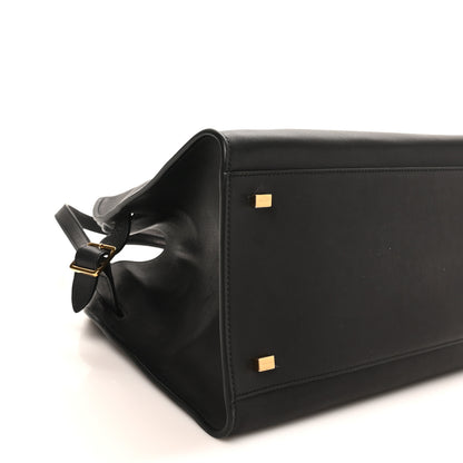 The Row Polished Saddle Calfskin Soft Margaux 12 Black 4 of 9